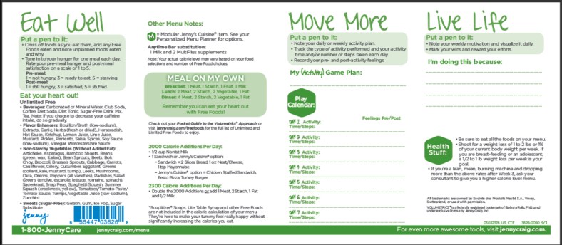 JC Menu Week 1 - Page 2 ©Jenny Craig