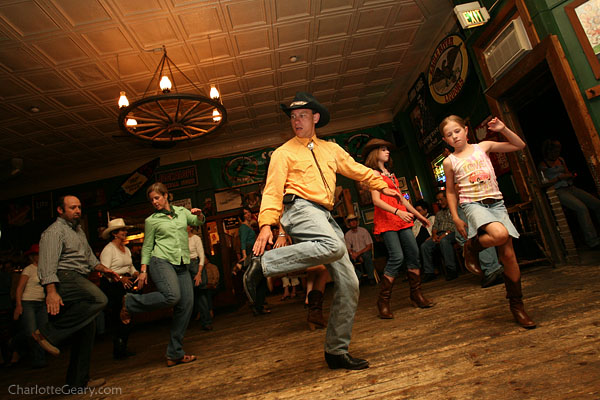 Line Dancers at a Cowboy Themed Wedding