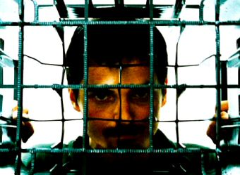 Structure-Man behind grate