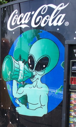 On a coke machine in Roswell New Mexico