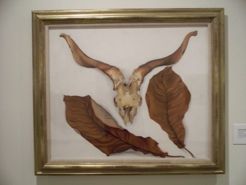 Ram's Skull with Brown Leaves by Georgia O'Keeffe