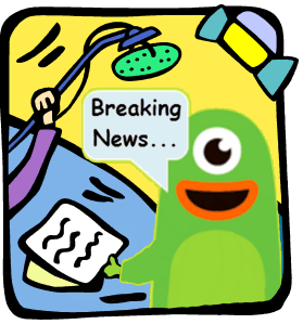 Squidoo Monster Newscaster Announces "Breaking News"