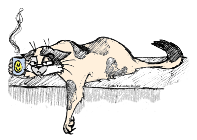 Coffee Kitty is NOT a Morning Person