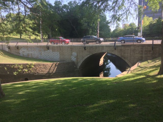 20. The creek flowing under the street my apartment is on with the grafitti overpanting as a special bonus!