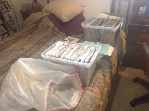 The current working pile and the bag o confettii