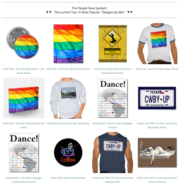 My top twelve designs 2015-09-09